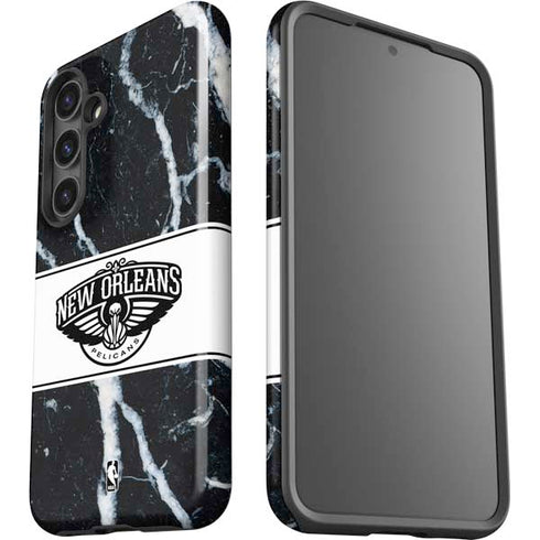NBA New Orleans Pelicans Marble Galaxy S25 Impact Case